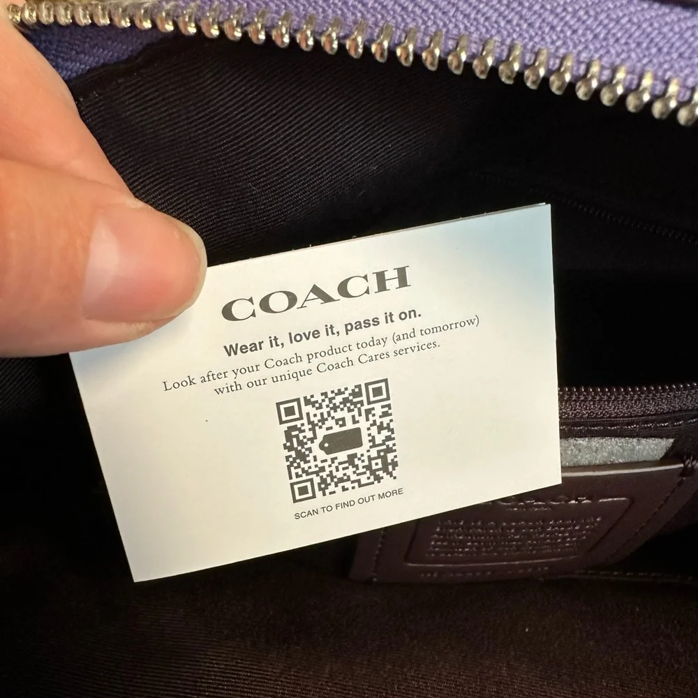 Coach Lilac Bag/Wallet. 🔥NWT COACH Val Duffle Leather Bag Light Violet RP $398 - Picture 9 of 16